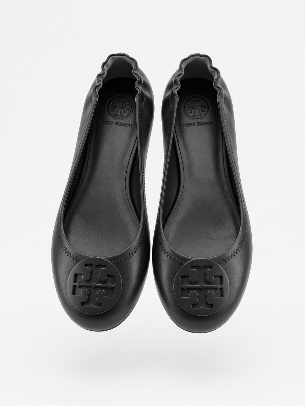 Tory Burch Black Leather Ballet Flats